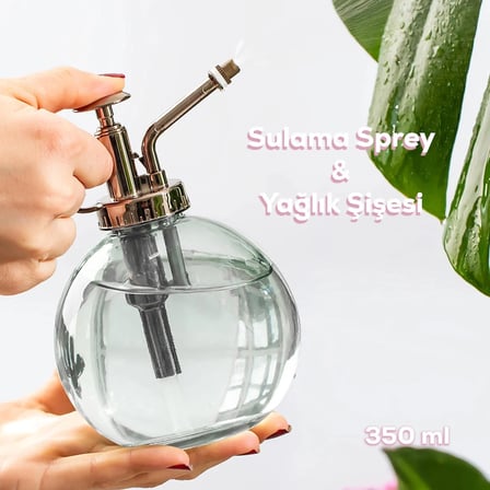Perotti 15729 Gri 350ml Cam Yağlık Yağdanlık ve Sulama Spreyi Koku Spreyi Şişesi
