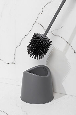 Porsima SB-776 Silikon Wc Tuvalet Banyo Fırçası Klozet Fırçası Antrasit
