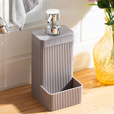 Perotti 13139 Lisbone Süngerlik Hazneli Banyo ve Mutfak Sıvı Sabunluk 550ML Taupe