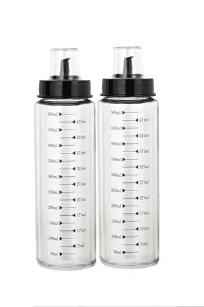 Porsima 4328 2 Li Kapaklı Ölçekli Cam Yağlık Sirkelik 500ml