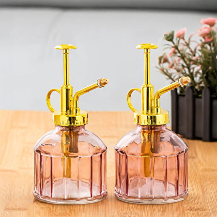 Perotti 15733 2'li Mor Vintage Cam Bitki Sulama Şişesi Oda Kokusu Dağıtıcı Cam Dağıtıcı Sprey 250ml