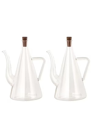 Porsima 17558 Mantar Kapaklı Borosilikat 2li Cam Yağlık Sirkelik