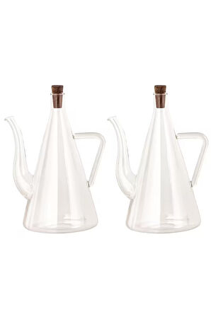 Porsima 17558 Mantar Kapaklı Borosilikat 2li Cam Yağlık Sirkelik