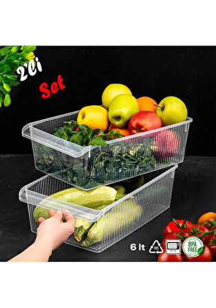 Porsima 3184 2 Li 6lt Dolap İçi Ve Buzdolabı İçi Düzenleyici Orga Şeffaf