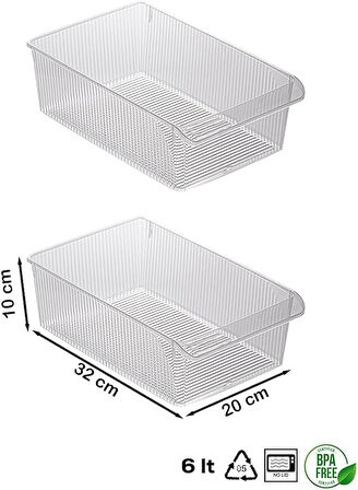 Porsima 3184 2 Li 6lt Dolap İçi Ve Buzdolabı İçi Düzenleyici Orga Şeffaf