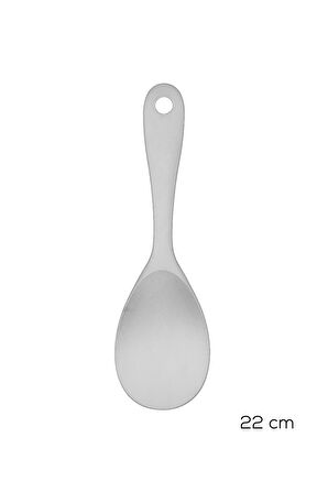 Porsima 5262-1 Sert Uçlu Silikon Pilav Kaşığı Dayanıklı Yanmaz Yapışmaz Çizmez Pilav Kepçe Kaşığı Beyaz 22cm