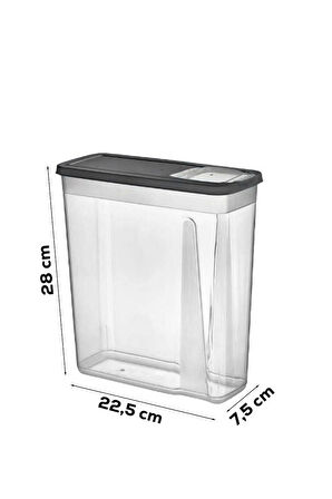 Porsima Org-451-Gr 6lı Sandy Mega Boy Hava Geçirmez Saklama Kabı Erzak Saklama Kabı Seti Gri 5,90 Lt