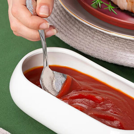 Porsima 5216 Metal Gümüş 2li Sos Kaşığı  Kepçe 13cm