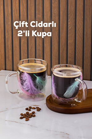Perotti 16792 Double Feather Çift Cidarlı Kupa 2 Adet 300 ml