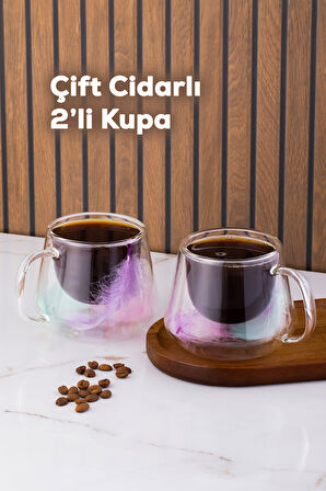 Perotti 16798 Double Feather Çift Cidarlı Kupa 2 Adet 200 ml