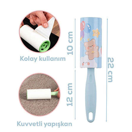 Porsima Kedi Köpek Tüy Toplayıcı 3 Adet Aparat + 15 Adet Yedek Rulo 450 Yaprak