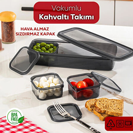Porsima 4369 FreshLock Vakumlu Kahvaltılık Çok Amaçlı Saklama Kabı Kahvaltı Seti