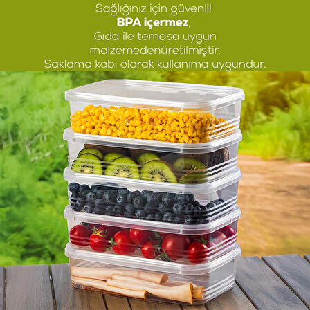 Porsima 4363-30 Kendinden Kapaklı Derin Dondurucuya Uygun 30 Adet Saklama Kabı Hava Almaz Düzenleyici 1,5 lt