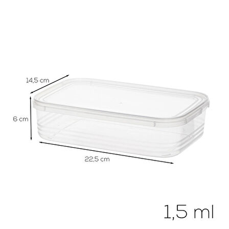 Porsima 4363-30 Kendinden Kapaklı Derin Dondurucuya Uygun 30 Adet Saklama Kabı Hava Almaz Düzenleyici 1,5 lt