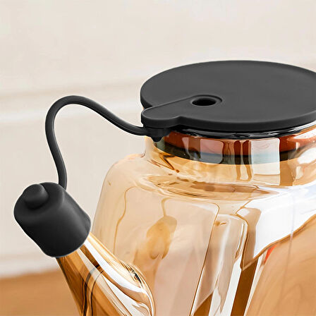 Porsima 3855-1 Şeffaf Borosilikat Cam Zeytinyağ Şişesi - Yağlık ve Sirkelik Şeffaf 1lt