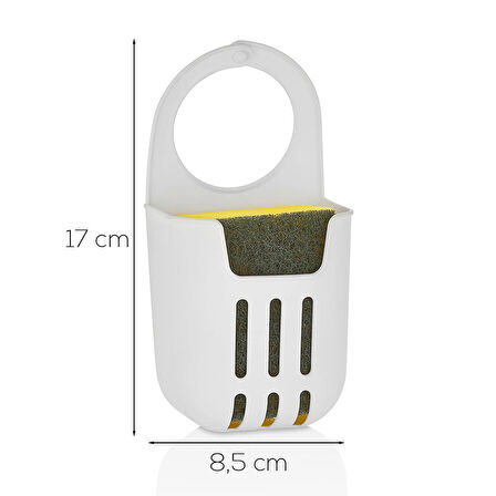 Porsima Org-319-1 Pratik Askılı Silikon Bulaşık Süngerlik Düzenleyici - Bulaşık Süngeri - Beyaz