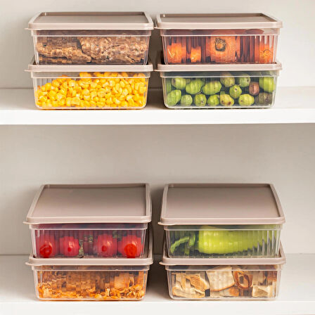 Porsima 5309 4 lü 2 Lt Buzdolabı ve Difriz Düzenleyici Saklama Kabı Seti - BPA İçermez, Mikrodalga Uyumlu, Kapaklı, Gıda Saklama Kabı, Kapicino