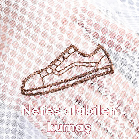 Porsima 3128 2li Çamaşır Yıkama Filesi Fermuarlı Bölmeli Ayakkabı Yıkama Filesi Deforme Önleyici Torba File 20x30cm