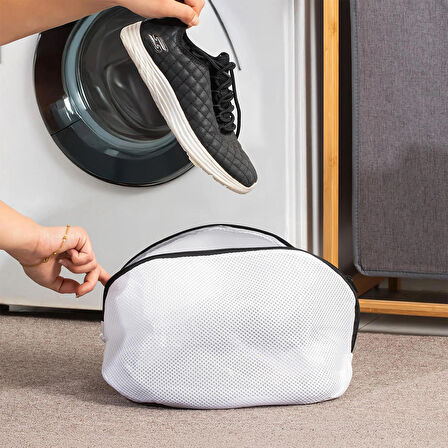 Porsima 3153 2li Çamaşır Yıkama Filesi Fermuarlı Bölmeli Ayakkabı Yıkama Filesi Deforme Önleyici Torba File 23x33cm