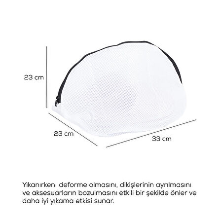 Porsima 3153 2li Çamaşır Yıkama Filesi Fermuarlı Bölmeli Ayakkabı Yıkama Filesi Deforme Önleyici Torba File 23x33cm