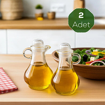 Porsima Pbt-570 Kapaklı Akrilik 2li Yağlık Sirkelik Yağdanlık Seti 80ml