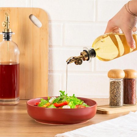 Porsima 3890 Gold Sızdırmaz Kapaklı Cam 2li Yağlık Sirkelik Yağdanlık Seti 500+500 ml