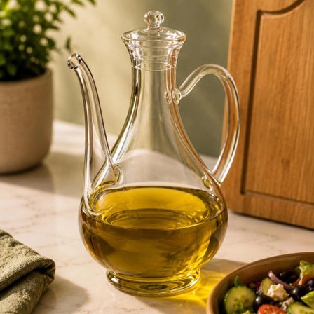 Porsima 5323 Borosilikat Cam İbrik Model Zeytinyağ Şişesi - Yağlık ve Sirkelik 750ml