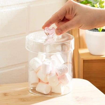 Porsima Hearts 3lü 750 ml Borosilikat Cam Kavanoz Seti Saklama Kabı Takımı 10x12 cm