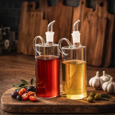Porsima 408 2li Kare Borosilikat Cam Yağdanlık Yağlık Sirkelik 400ml