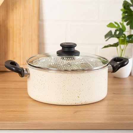 Porsima 4404 3 Parça Granit Kızartma Cips Tenceresi 22cm 2lt