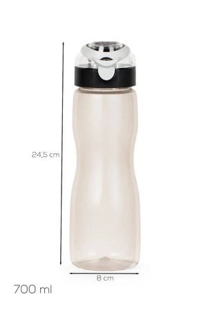 Porsima 911037-1 BPA Free Motivasyon Sporcu Su Matarası Suluk 0,7lt Su Şişesi Gri