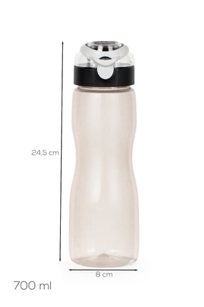 Porsima 911037-1 BPA Free Motivasyon Sporcu Su Matarası Suluk 0,7lt Su Şişesi Gri
