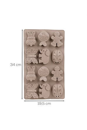 Porsima 30011-1 Silikon 9lu Neşeli Kurabiye kalıbı Krem 19,5*34cm