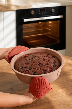 Porsima 30041-1 Silikon Yuvarlak Kek Kalıbı Krem 24cm
