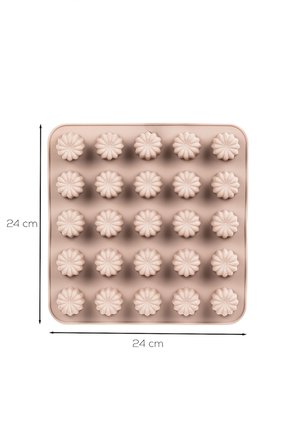 Porsima 30044-1 Silikon 25li Muffin kalıbı Çiçek kek kalıbı kalıbı Krem 24*24cm