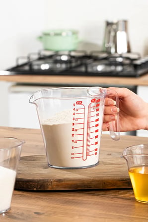 Porsima 3lü Şeffaf Plastik Ölçek Kabı - Beher Mutfak Ölçü Kabı 250mL-500ml-1000ml