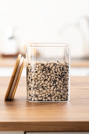 Porsima 5-4 Bambu Vakumlu Kapaklı Kare Borsilikat Cam 8li Kavanoz Seti Saklama Kabı 750ml 7,5x15cm