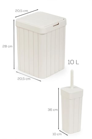 Porsima Linny 2li Banyo Fırçası Banyo Mutfak Çöp Kovası Seti Klozet Fırçası 10lt