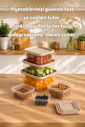Porsima SA-645-4 6 Adet 12 Parça Derin Dondurucu Mikrodalga Saklama Kabı Erzak Saklama Kabı Seti