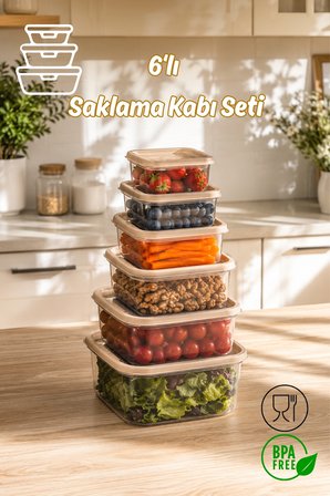 Porsima SA-645-4 6 Adet 12 Parça Derin Dondurucu Mikrodalga Saklama Kabı Erzak Saklama Kabı Seti