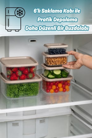 Porsima SA-645-4 6 Adet 12 Parça Derin Dondurucu Mikrodalga Saklama Kabı Erzak Saklama Kabı Seti