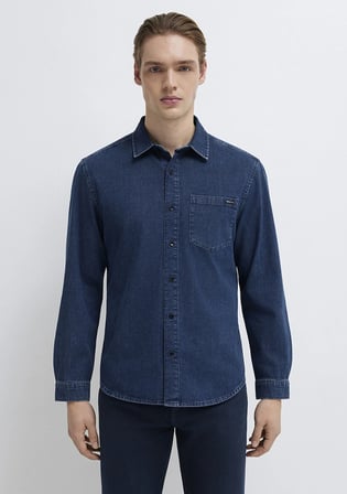 Eric Mavi Edition Puslu İndigo Mavisi Jean Gömlek 0211504-91348