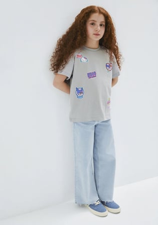 Hello Kitty Baskılı Gri Tişört 7610423-70075