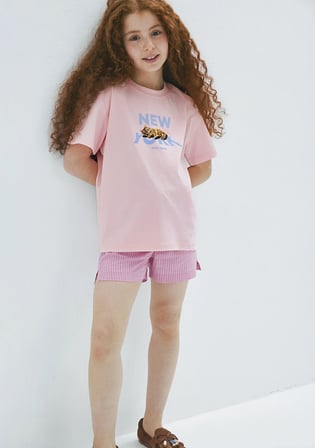 Kedi Baskılı Pembe Tişört 7610402-71007