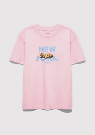 Kedi Baskılı Pembe Tişört 7610402-71007