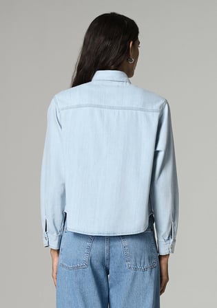 Carlia Classic Denim Açık Mavi Jean Gömlek 1210924-A1586