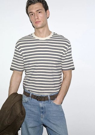 Mavi Çizgili Erkek T-Shirt M0613166-83699