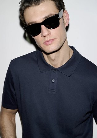 Lacivert (TENCEL™) Modal Karışımlı Polo Tişört 0613163-83699
