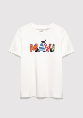 Mavi Logo Baskılı Ekru Tişört 7610426-70057