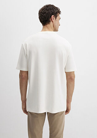 Mavi Logo Baskılı Ekru Tişört 0613250-70057